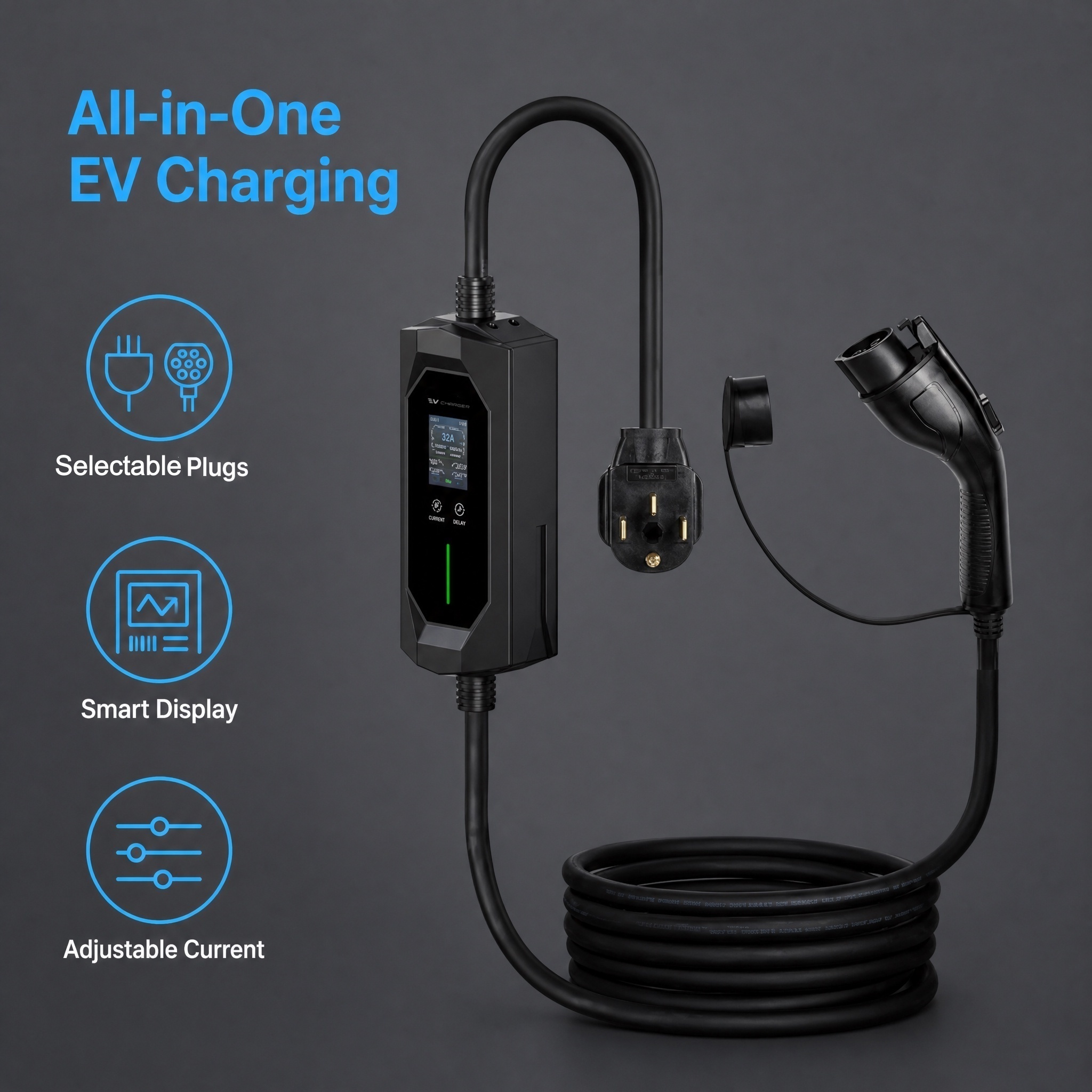 Portable EV Charger 3.5kW-22kW, Customizable Power Plugs and Charging Connectors for Electric Vehicle Home Charging,ShinCharge | EV Charging Products OEM & ODM Manufacturing | EV Charging Expert.,Portable EV Charger 3.5kW-22kW, Customizable Power Plugs and Charging Connectors for Electric Vehicle Home Charging | B57