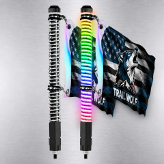 1.8inch Fat COB RGB Chasing Whip Bright Safety Ambient Flag Pole Light UTV ATV Off-road Truck Car 12V 1ft 2ft 3ft 4ft 5ft 6ft,MY SHOP,LED Light Bar