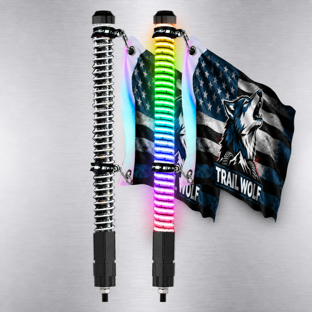 1.8inch Fat COB RGB Chasing Whip Bright Safety Ambient Flag Pole Light UTV ATV Off-road Truck Car 12V 1ft 2ft 3ft 4ft 5ft 6ft,MY SHOP,LED Light Bar