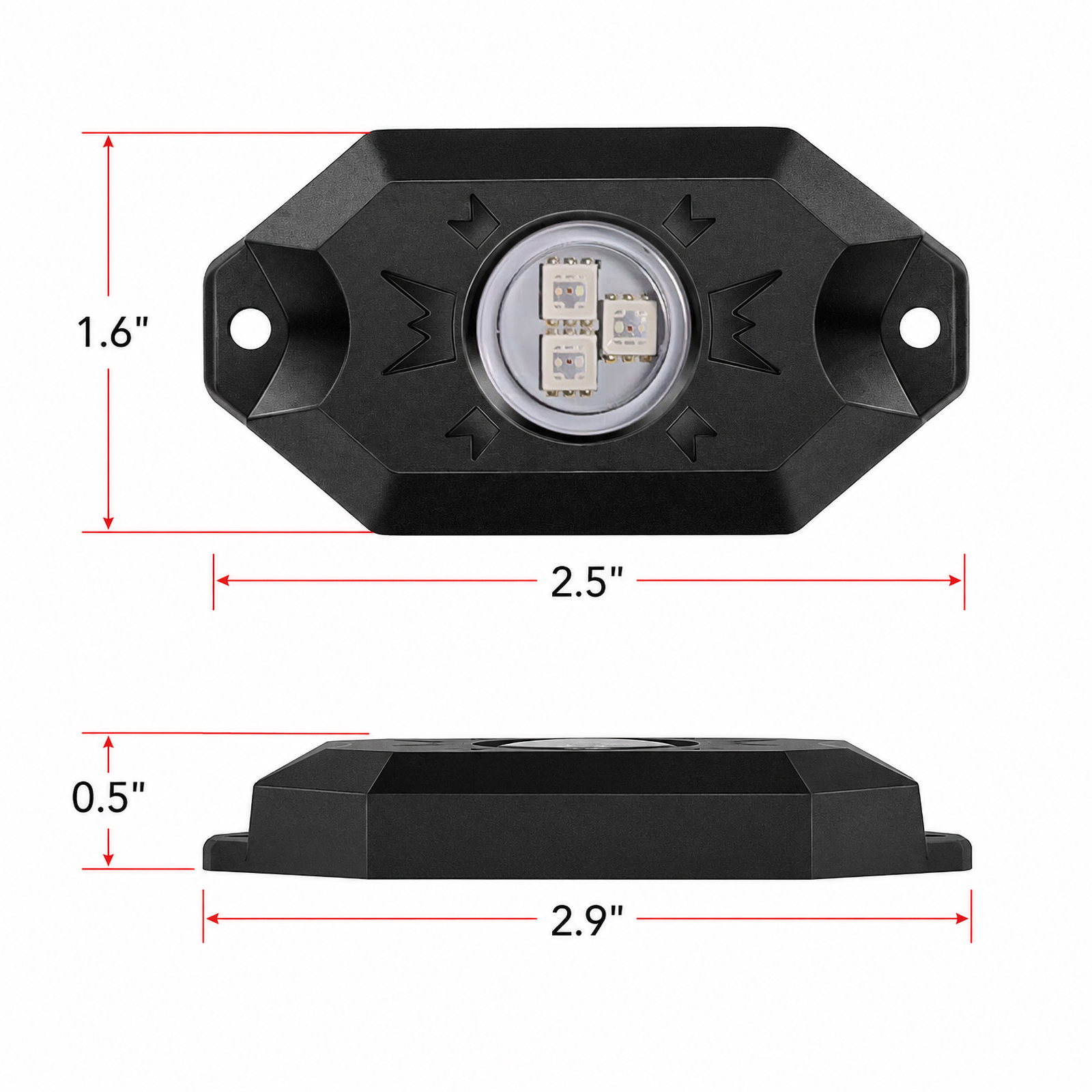 RGB LED Rock Lights IP68 Waterproof Symphony Flowing Atmosphere Lamp APP & Remote Dual Control Universal Off Road Truck ATV UTV,MY SHOP,RGB LED Rock Lights IP68 Waterproof Symphony Flowing Atmosphere Lamp APP & Remote Dual Control Universal Off Road Truck ATV UTV