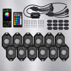 RGBIC LED Rock Lights12 Pods Dream Color Remote Control IP68 Waterproof Wheel Well Undercarriage Lights for ATV UTV,MY SHOP,RGBIC LED Rock Lights12 Pods Dream Color Remote Control IP68 Waterproof Wheel Well Undercarriage Lights for ATV UTV
