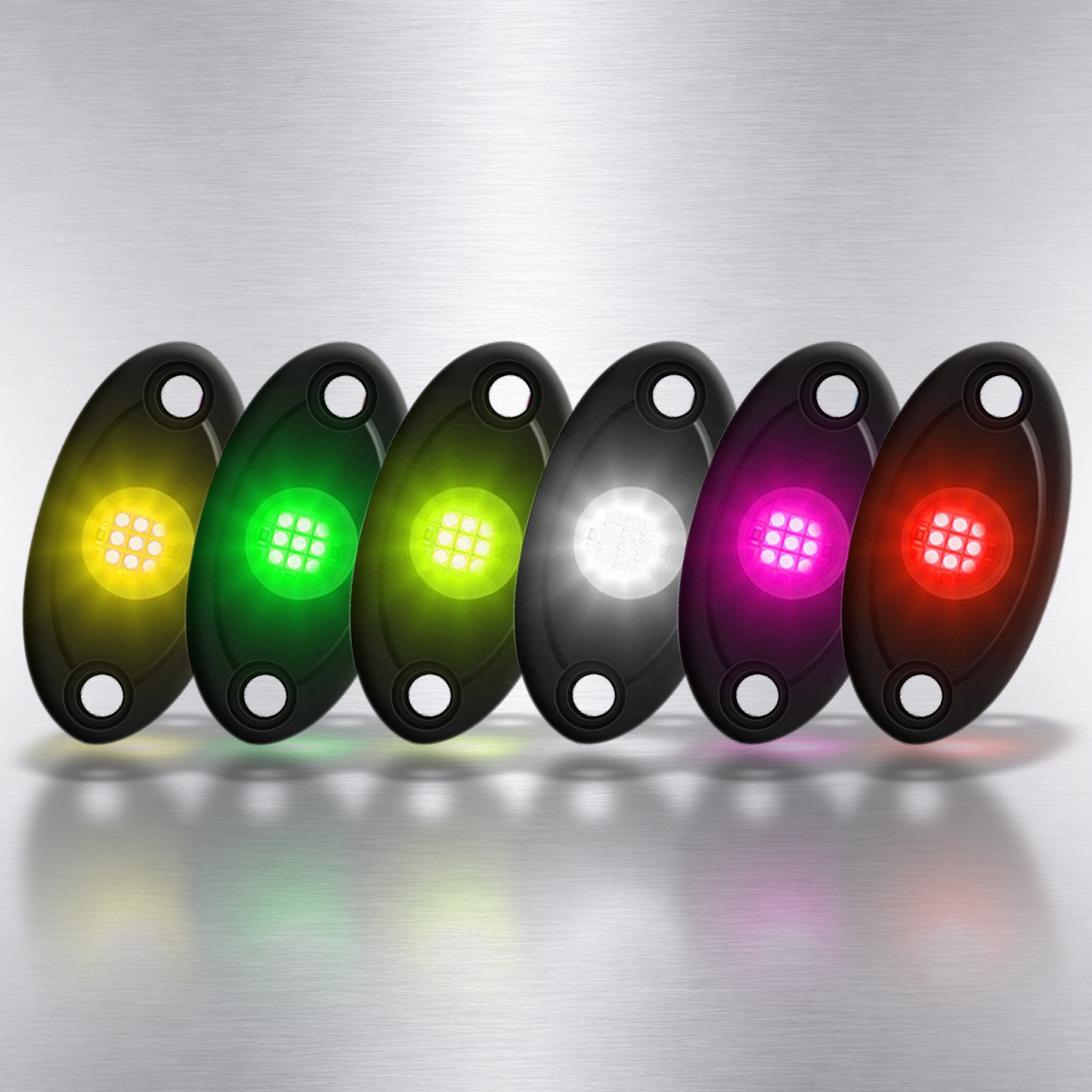 RGB LED Rock Lights IP68 Waterproof Symphony Flowing Atmosphere Lamp APP & Remote Dual Control Universal Off Road Truck ATV UTV,MY SHOP,RGB LED Rock Lights IP68 Waterproof Symphony Flowing Atmosphere Lamp APP & Remote Dual Control Universal Off Road Truck ATV UTV