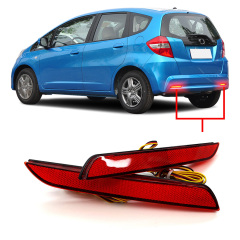 Honda Fit/Jazz 2011 12V LED Rear Bumper Reflector Light Red Smoke White Lens Plug & Play Auto Replacement Parts,MY SHOP,12V Plug Play CANBUS Error Free LED Rear Bumper Light Auto Tail Brake Reflector Lamp for Pickup SUV Truck