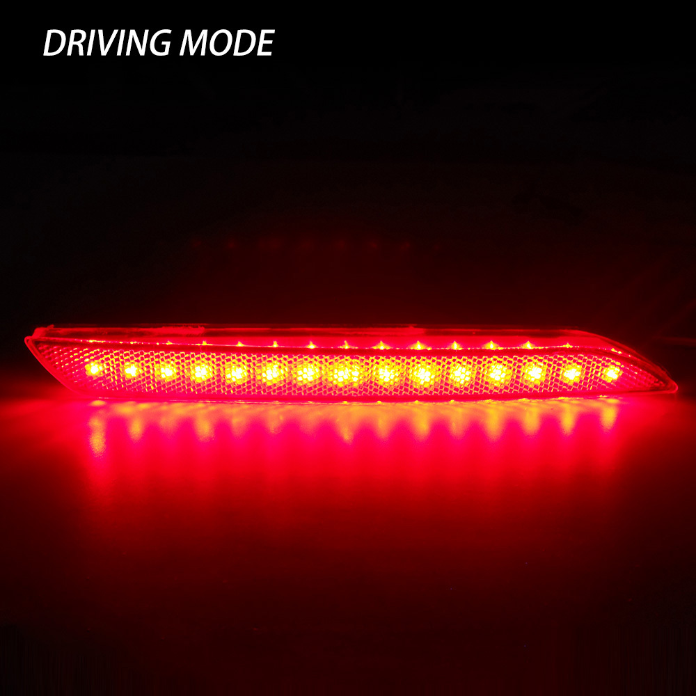 Honda Fit/Jazz 2011 12V LED Rear Bumper Reflector Light Red Smoke White Lens Plug & Play Auto Replacement Parts,MY SHOP,12V Plug Play CANBUS Error Free LED Rear Bumper Light Auto Tail Brake Reflector Lamp for Pickup SUV Truck