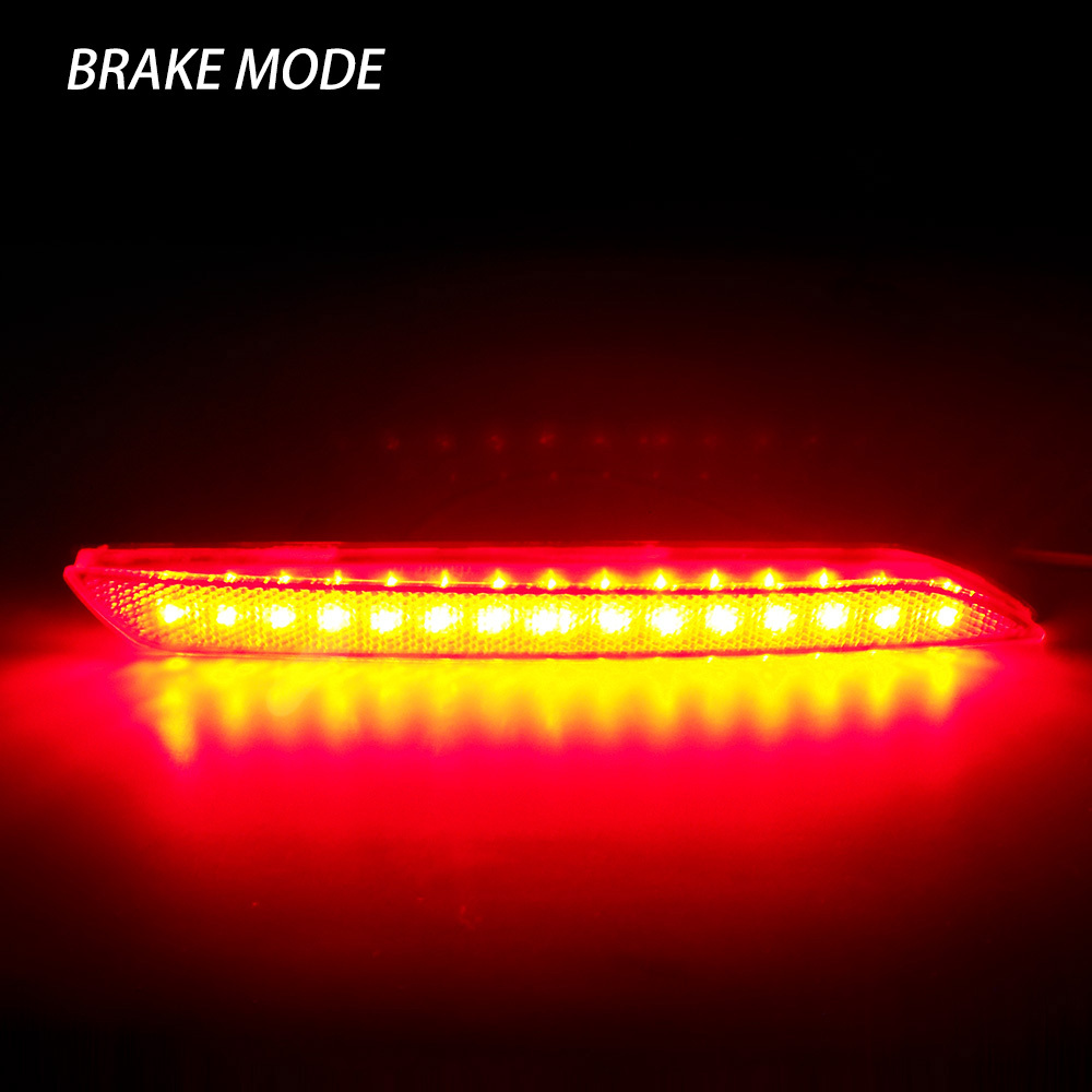 Honda Fit/Jazz 2011 12V LED Rear Bumper Reflector Light Red Smoke White Lens Plug & Play Auto Replacement Parts,MY SHOP,12V Plug Play CANBUS Error Free LED Rear Bumper Light Auto Tail Brake Reflector Lamp for Pickup SUV Truck
