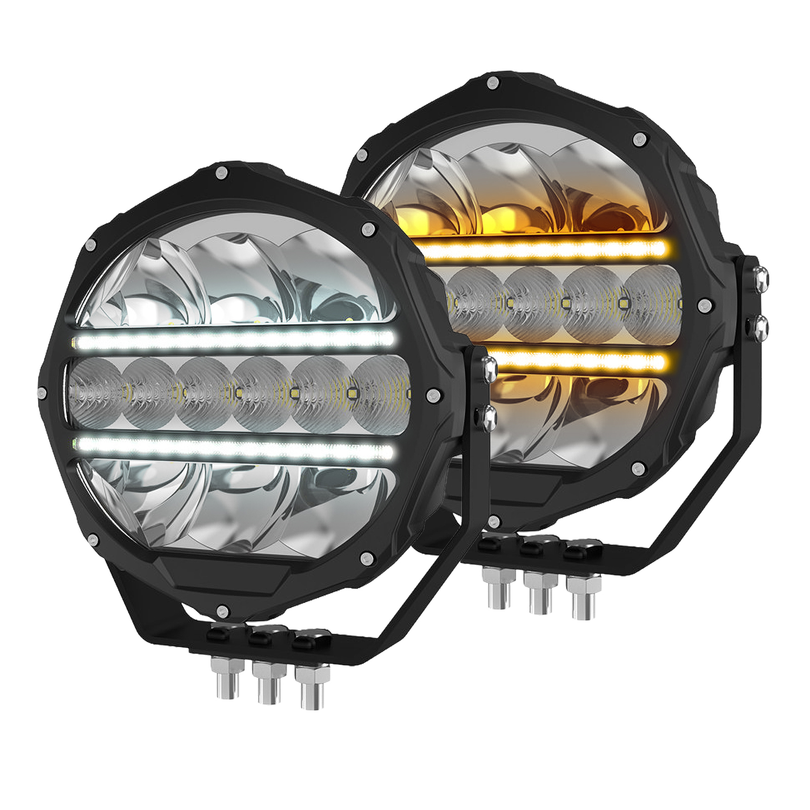 7Inch LED Driving Light Dual-Color White Amber DRL Position Light Aluminum 12V 24V Offroad Spotlight for 4x4 SUV Truck 4WD,MY SHOP,7Inch LED Driving Light Dual-Color White Amber DRL Position Light Aluminum 12V 24V Offroad Spotlight for 4x4 SUV Truck 4WD