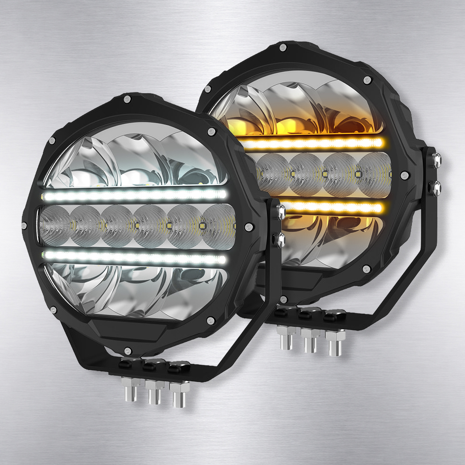 7Inch LED Driving Light Dual-Color White Amber DRL Position Light Aluminum 12V 24V Offroad Spotlight for 4x4 SUV Truck 4WD,MY SHOP,7Inch LED Driving Light Dual-Color White Amber DRL Position Light Aluminum 12V 24V Offroad Spotlight for 4x4 SUV Truck 4WD