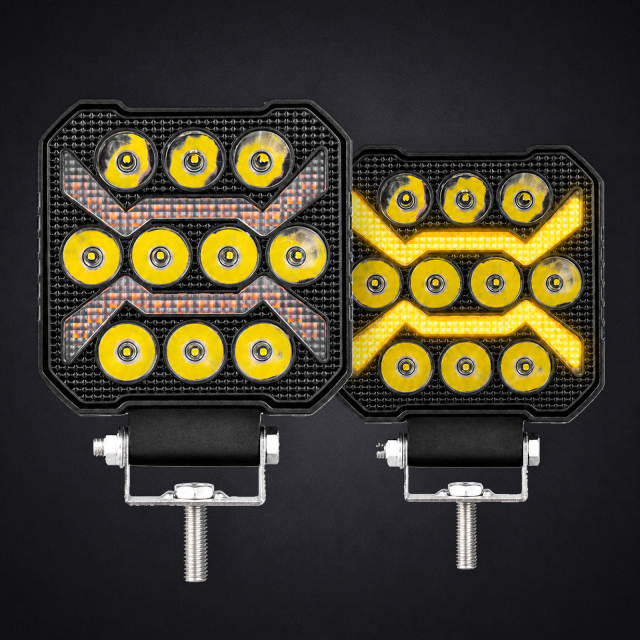 4 Inch Square 12LED Arrow Dual Color Waterproof LED Work Light Modified Auxiliary Headlight for Engineering Vehicle Motorcycle,MY SHOP,4 Inch Square 12LED Arrow Dual Color Waterproof LED Work Light Modified Auxiliary Headlight for Engineering Vehicle Motorcycle
