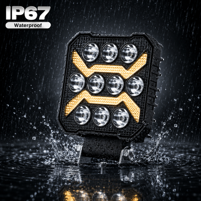4 Inch Square 12LED Arrow Dual Color Waterproof LED Work Light Modified Auxiliary Headlight for Engineering Vehicle Motorcycle,MY SHOP,4 Inch Square 12LED Arrow Dual Color Waterproof LED Work Light Modified Auxiliary Headlight for Engineering Vehicle Motorcycle