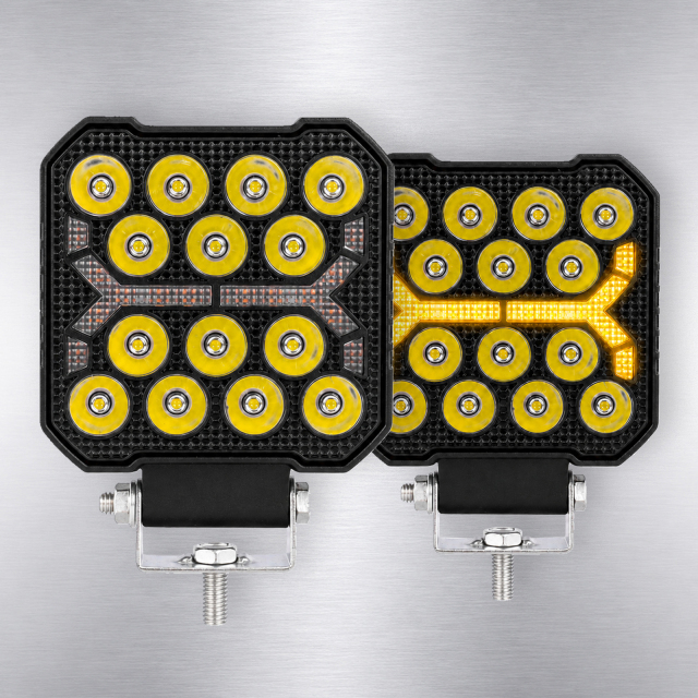4 Inch Square 14LED LED Work Driving Light White Amber Dual Color DRL Aluminum Housing IP67 Waterproof for Car Truck Offroad,MY SHOP,4 Inch Square 14LED LED Work Driving Light White Amber Dual Color DRL Aluminum Housing IP67 Waterproof for Car Truck Offroad