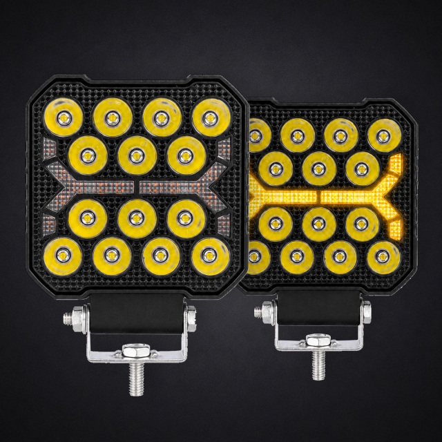 4 Inch Square 14LED LED Work Driving Light White Amber Dual Color DRL Aluminum Housing IP67 Waterproof for Car Truck Offroad,MY SHOP,4 Inch Square 14LED LED Work Driving Light White Amber Dual Color DRL Aluminum Housing IP67 Waterproof for Car Truck Offroad