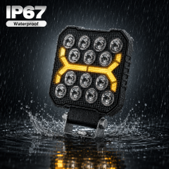 4 Inch Square 14LED LED Work Driving Light White Amber Dual Color DRL Aluminum Housing IP67 Waterproof for Car Truck Offroad,MY SHOP,4 Inch Square 14LED LED Work Driving Light White Amber Dual Color DRL Aluminum Housing IP67 Waterproof for Car Truck Offroad
