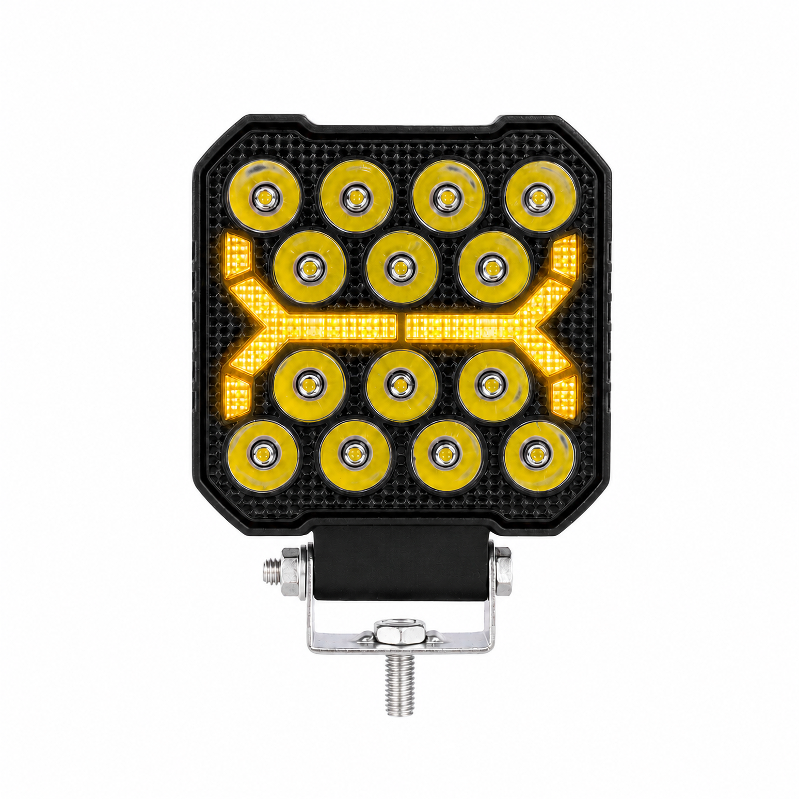 4 Inch Square 14LED LED Work Driving Light White Amber Dual Color DRL Aluminum Housing IP67 Waterproof for Car Truck Offroad,MY SHOP,4 Inch Square 14LED LED Work Driving Light White Amber Dual Color DRL Aluminum Housing IP67 Waterproof for Car Truck Offroad