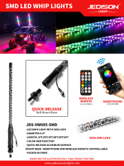0.8inch SMD RGB LED Whip Lights Dream Color Flow Chasing Music Sync APP & Remote Control for ATV UTV Offroad,MY SHOP,LED Headlight