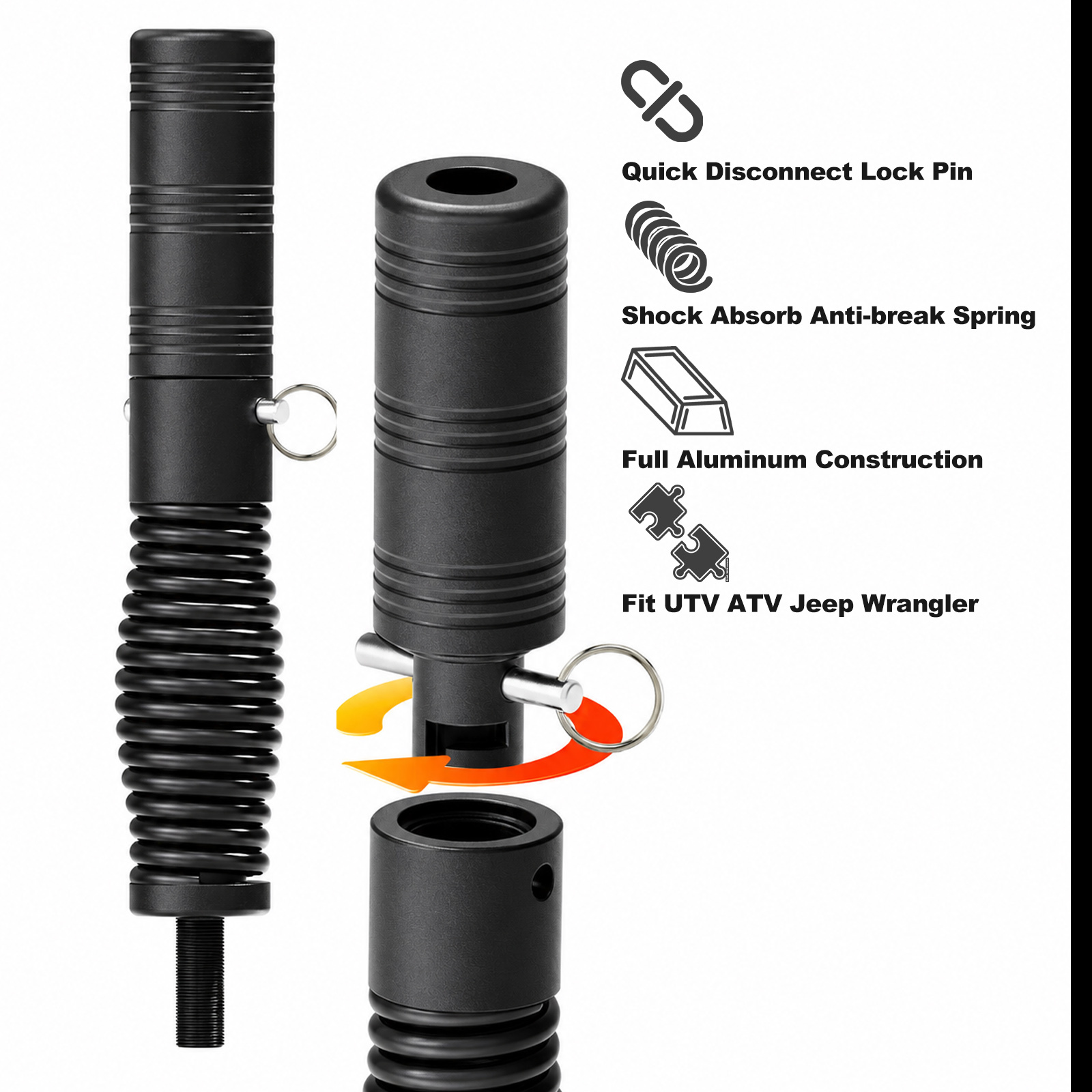0.8inch SMD RGB LED Whip Light Spring Base Quick Disconnect Antenna Light RGB Chase Strobe Light IP67 for Truck ATV UTV,JEDISON LED Off-Road Lights Manufacturer & Factory,LED Pod Light