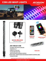 2.2inch Fat RGB LED Whip Lights Addressable Pixel High Brightness APP Control 3FT 4FT IP67 Waterproof for Offroad Vehicles,JEDISON LED Off-Road Lights Manufacturer & Factory,LED Whip Light