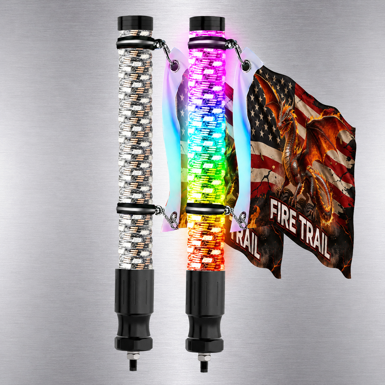 2.2inch Fat RGB LED Whip Lights  Screw-On Base Flag Mount Shock-Resistant Mount Bracket for ATV UTV Offroad,JEDISON LED Off-Road Lights Manufacturer & Factory,LED RV Light