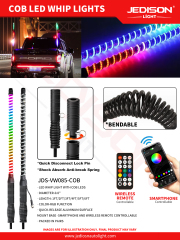 0.8inch COB RGB LED Whip Light Spring Base Quick Release Flag Pole Lamp IP67 Waterproof 12V 24V Offroad ATV UTV,JEDISON LED Off-Road Lights Manufacturer & Factory,LED Work Light