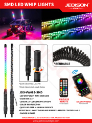 0.8inch SMD RGB LED Whip Light Spring Base Quick Disconnect Antenna Light RGB Chase Strobe Light IP67 for Truck ATV UTV,JEDISON LED Off-Road Lights Manufacturer & Factory,LED Pod Light
