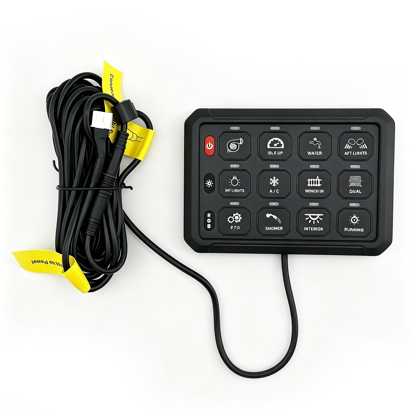 12 Gang Switch Panel 12V 24V LED Backlit Push Button Panel Universal for Off Road 4x4 SUV Truck ATV UTV Marine Boat,JEDISON LED Off-Road Lights Manufacturer & Factory,12 Gang Switch Panel 12V 24V LED Backlit Push Button Panel