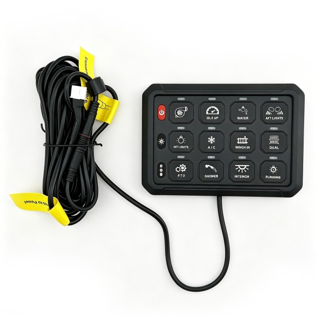 12 Gang Switch Panel 12V 24V LED Backlit Push Button Panel Universal for Off Road 4x4 SUV Truck ATV UTV Marine Boat,JEDISON LED Off-Road Lights Manufacturer & Factory,12 Gang Switch Panel 12V 24V LED Backlit Push Button Panel