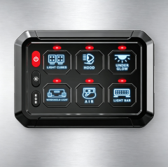 6 Gang Square Wired Switch Panel 12V APP Control Touch Switch Panel for Race Car Truck RV Off Road,JEDISON LED Off-Road Lights Manufacturer & Factory,6 Gang Square Wired Switch Panel 12V APP Control Touch Switch Panel for Race Car Truck RV Off Road
