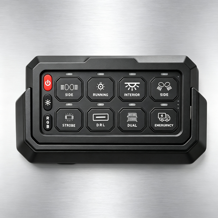 8 Gang RGB Wireless APP Control Switch Panel OEM 12V 24V Backlit LED for Car Off Road SUV Boat RV Marine,JEDISON LED Off-Road Lights Manufacturer & Factory,8 Gang RGB Wireless APP Control Switch Panel OEM 12V 24V Backlit LED for Car Off Road SUV Boat RV Marine