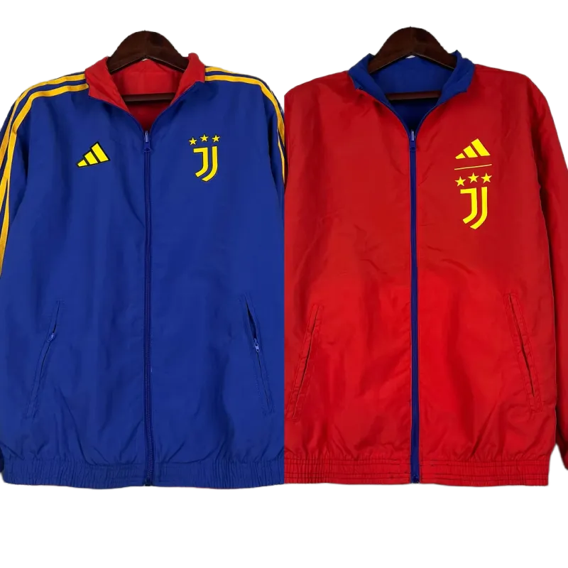 2023-2024 Juventus Reversible Windbreaker（Blue-red）Soccer Jersey 1:1 Thai Quality