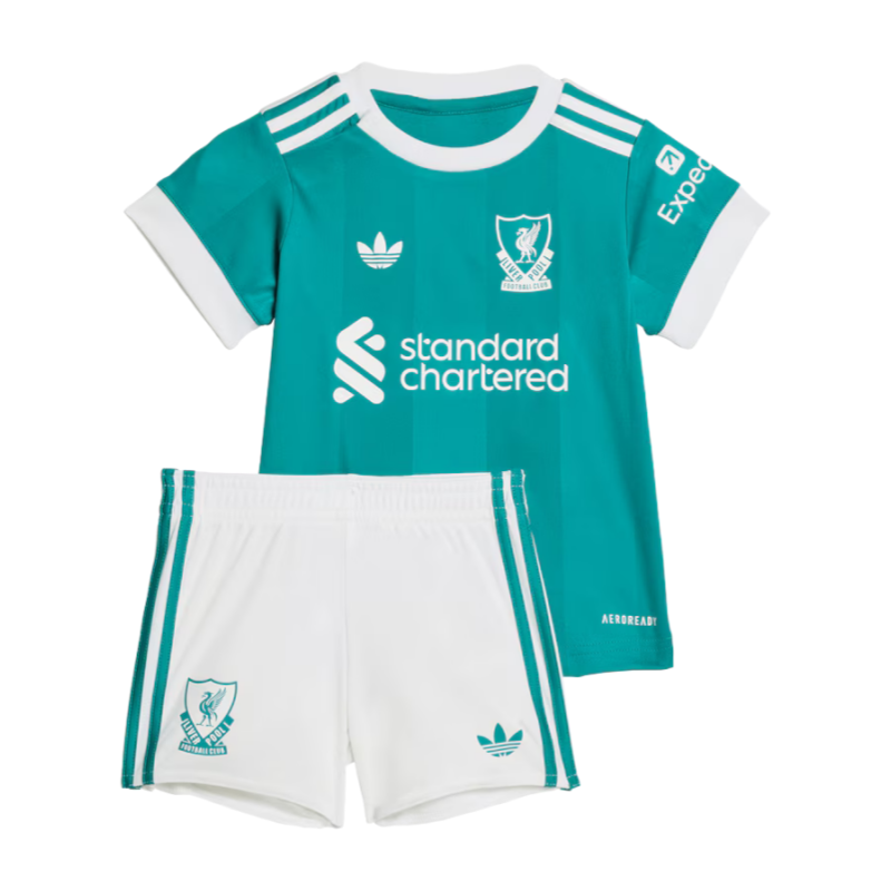 Liverpool Third away green Kids Kit football jersey 2025-26 Fan version