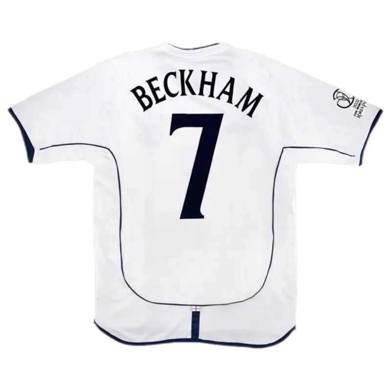 2002 England Retro Soccer Jersey Home Replica World Cup