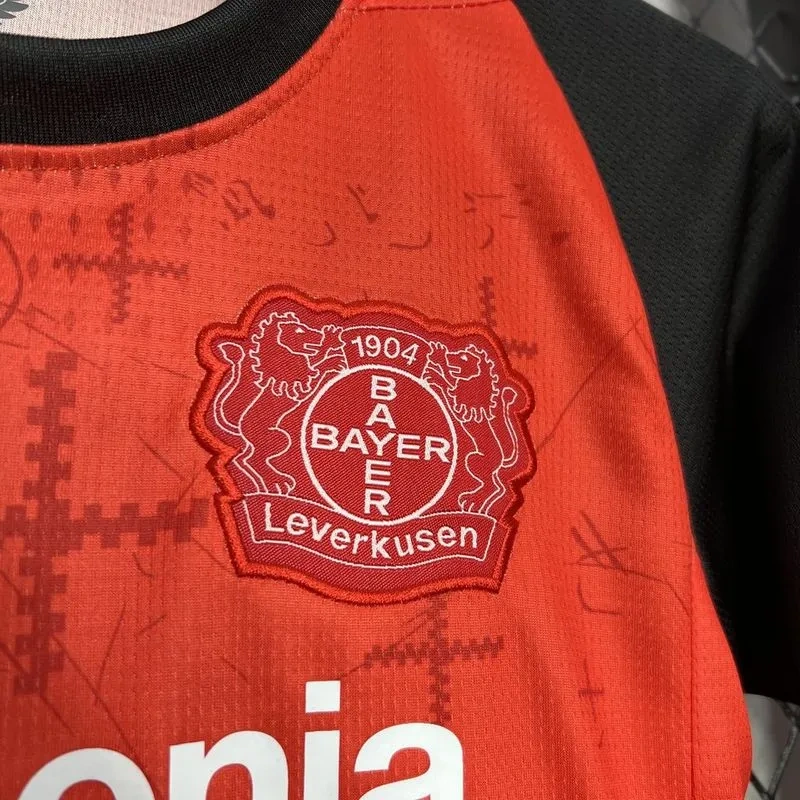 24-25 Bayer 04 Leverkusen Kids Kit Home Soccer Jersey
