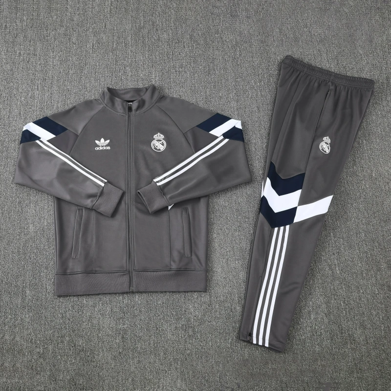 Real Madrid Training Kit Grey 2025-26 (Jacket+Pants)