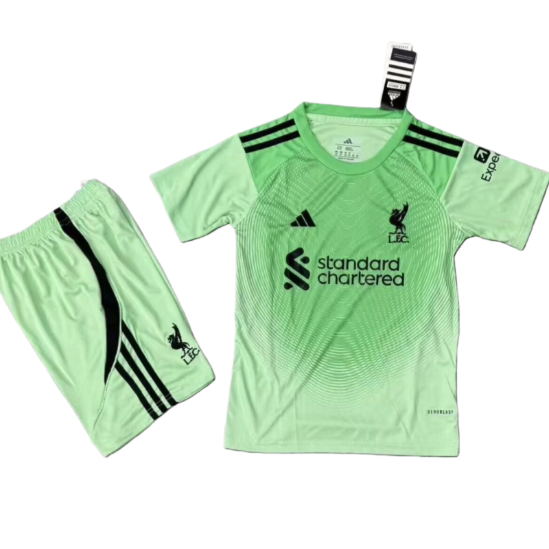 2025-26 Liverpool Goalkeeper Kids Football Shirt Kit Fan Edition