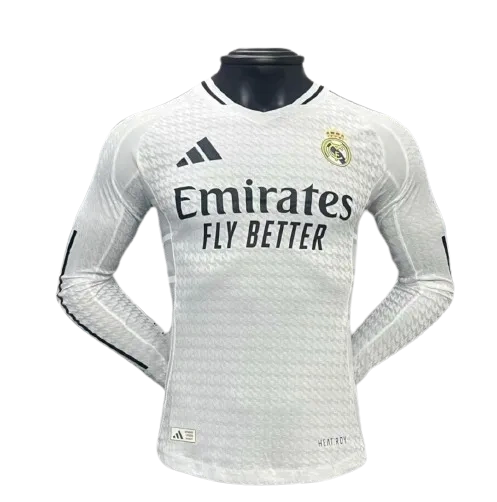 2024-25 Real Madrid Home Long Sleeve Jersey Player Version