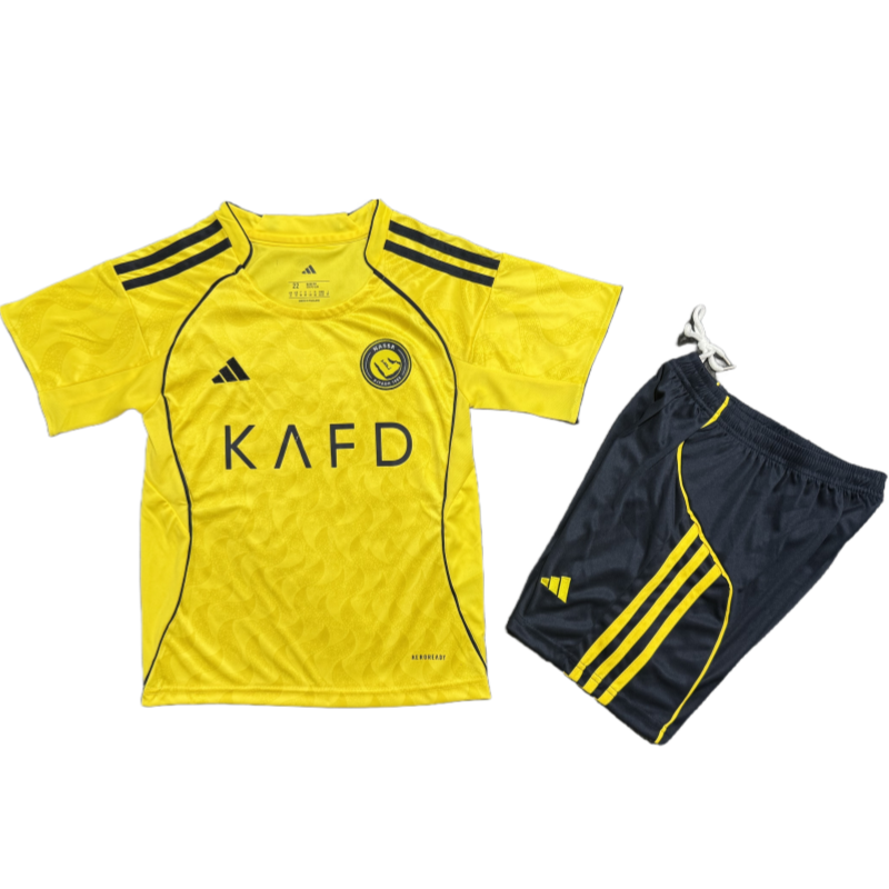 Al Nassr Home Kids football jersey Kit 2025-26 Fan Version