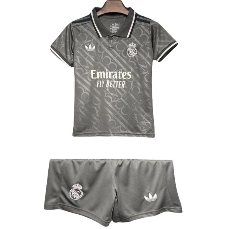 Real Madrid 24-25 Third Away Grey Kids Kits Jersey+Shorts