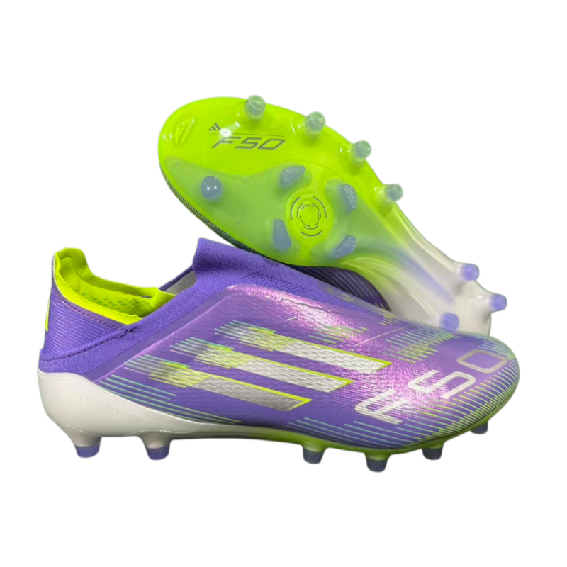 F50 shoelace free fully knitted waterproof AG Football Shoes