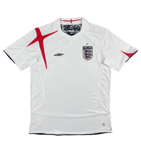 2006 England Retro Soccer Jersey Home Replica World Cup
