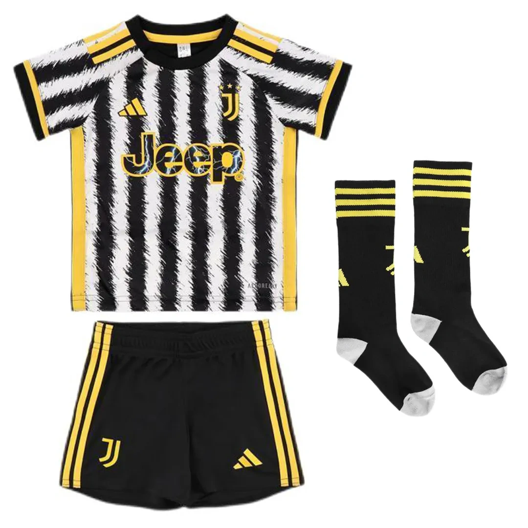 2023-24  Kids Juventus Home Whole Kit(Jersey+Shorts+Socks)
