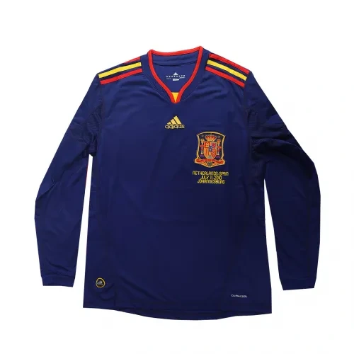 Spain Retro Soccer Jersey Away Long Sleeve Replica World Cup 2010