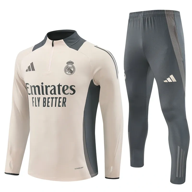 Real Madrid Zipper Sweatshirt Kit(Top+Pants) 2024-25