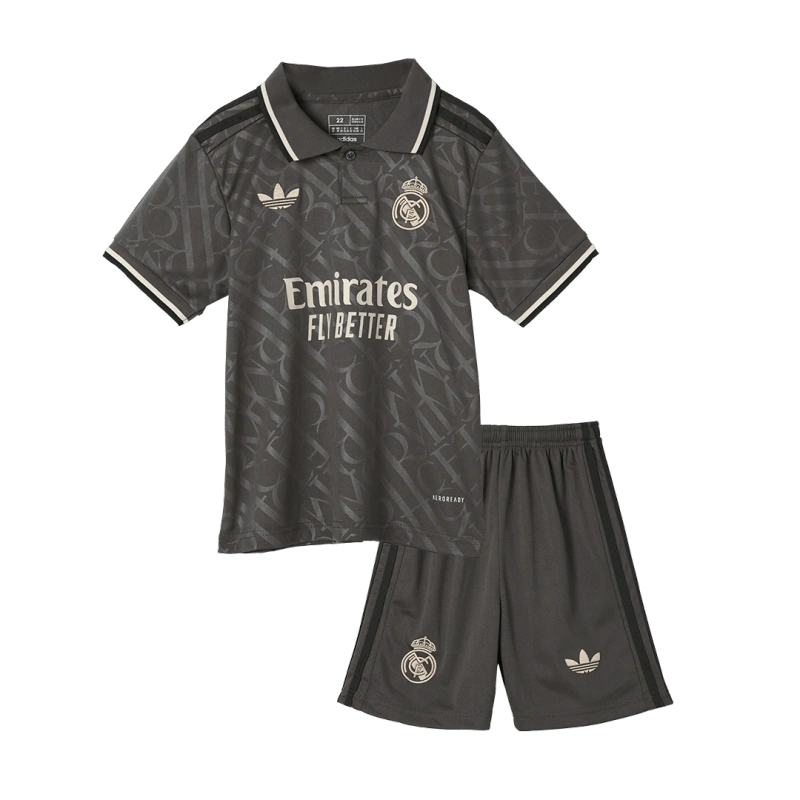 Real Madrid 24-25 Third Away Grey Kids Kits Jersey+Shorts