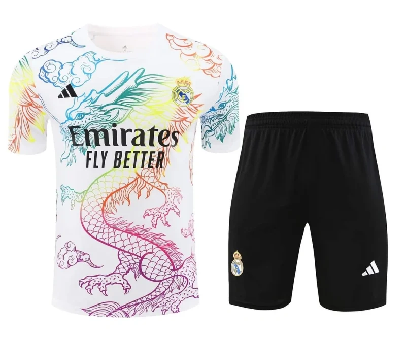 24-25 Real Madrid Training Wear White Suit Shirt