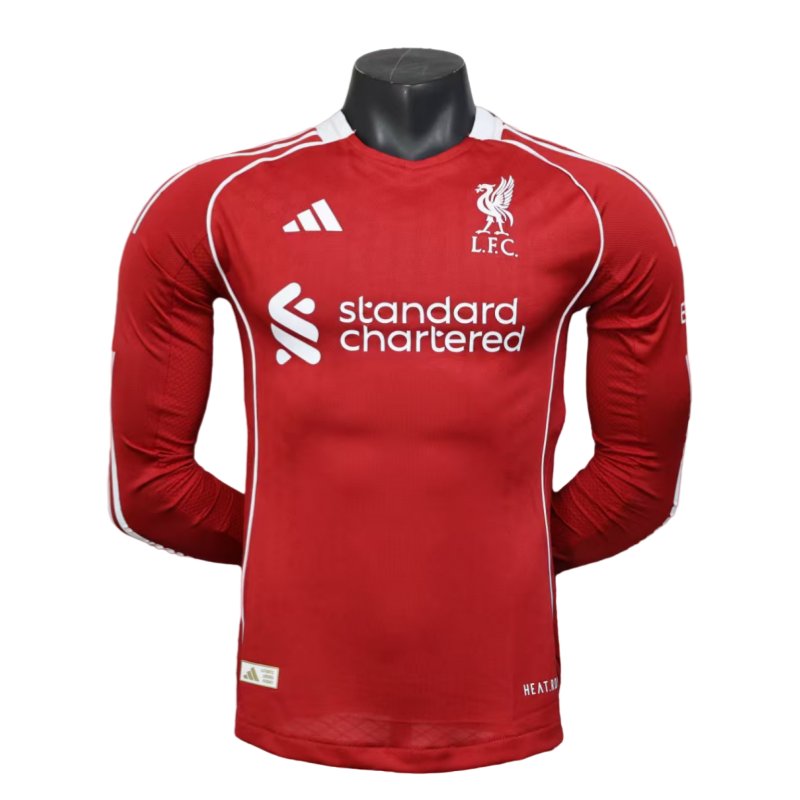 Liverpool Long Sleeve Jersey Home Football Shirt 2025-26-Player version