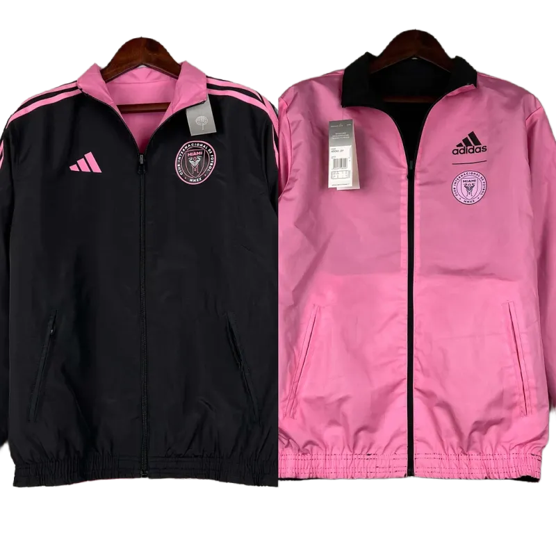 2023-2024 Inter Miami Reversible Windbreaker（black-pink）Soccer Jersey 1:1 Thai Quality