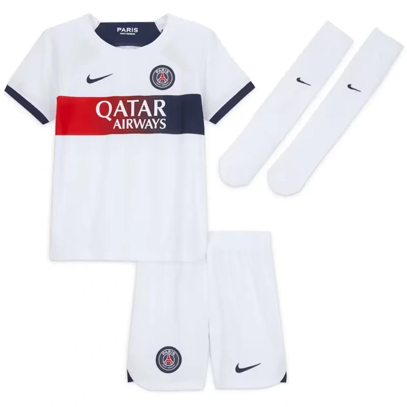 23-24 Kids PSG Away Whole Kit Jersey+Shorts+Socks