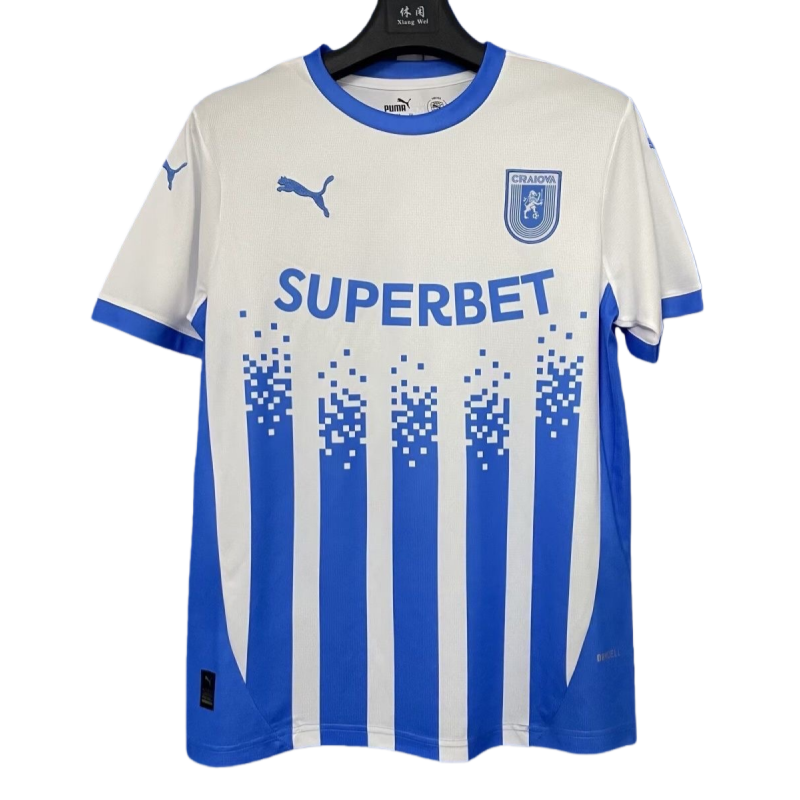 25-26 Blue craiova Single Shirt Blue and White Fan Edition Football Shirt
