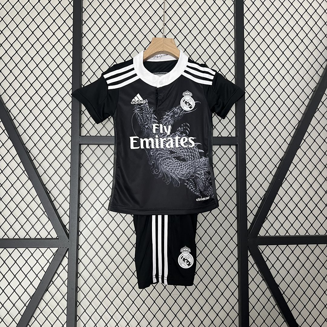 Real Madrid 14-15 Third Retro Kid Kits Black Jersey