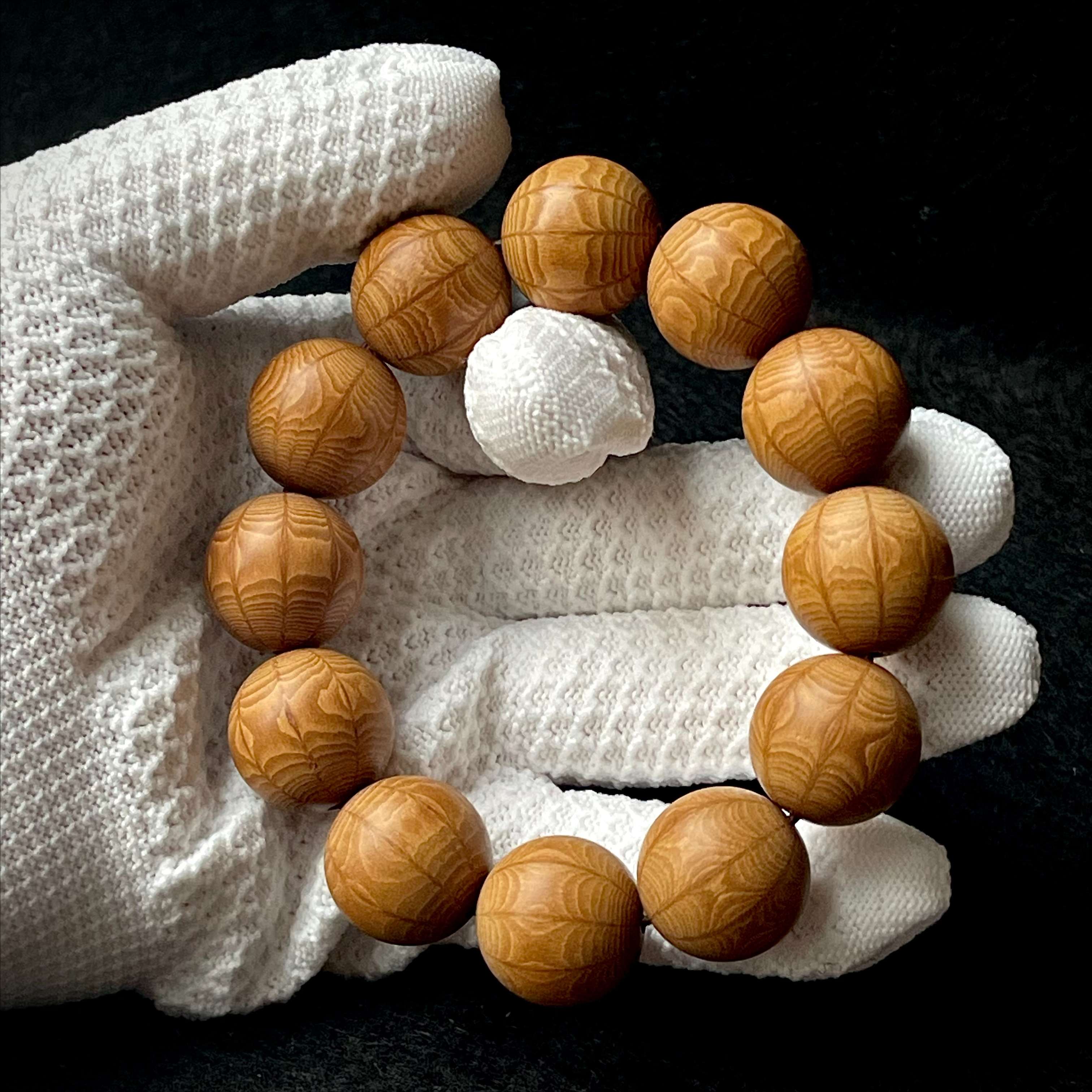 Rare Artisan Wood Bracelet | Nine-Path Meditation Beads | 20mm