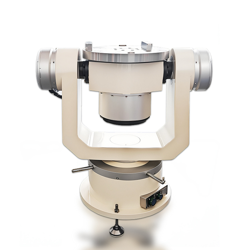 White background shot of Inertial Navigation Test Table with three axis design for precision aerospace calibration